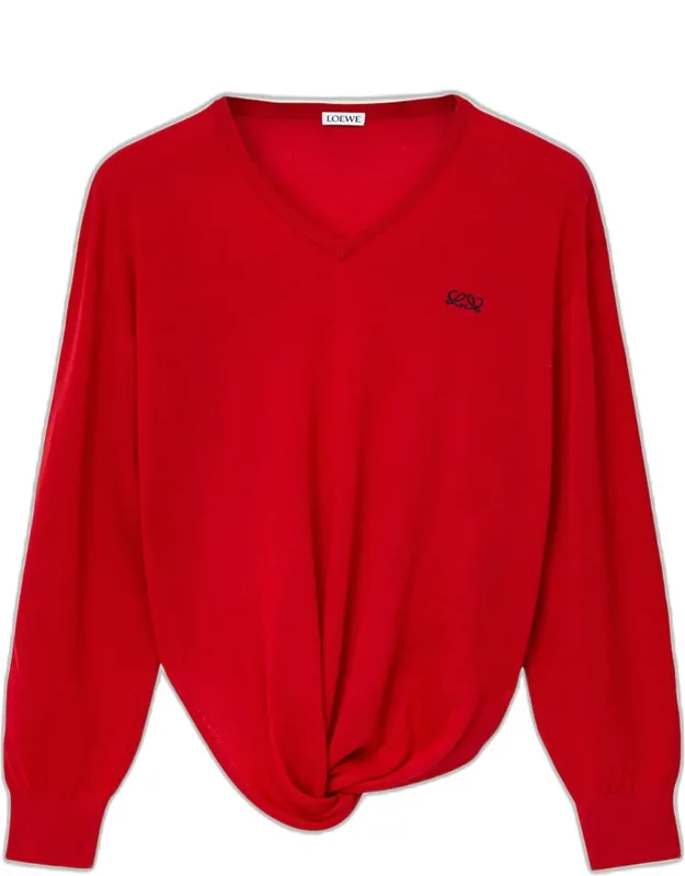 Draped V-neck Sweater