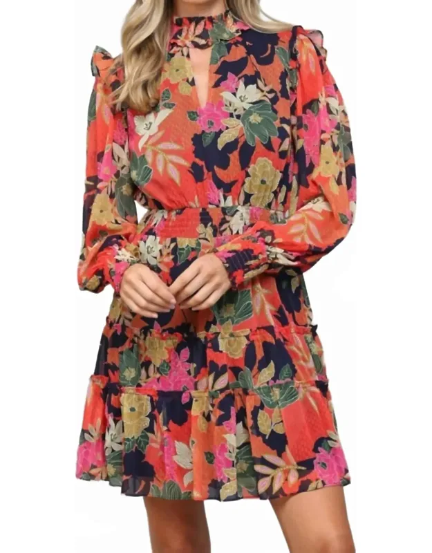 Floral Keyhole Mini Dress