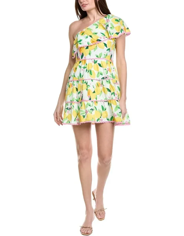 One-shoulder Ruffle Mini Dress