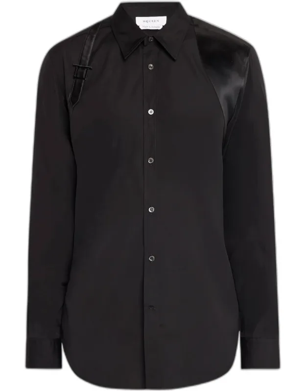 Harness Cotton Satin-trim Sport Shirt