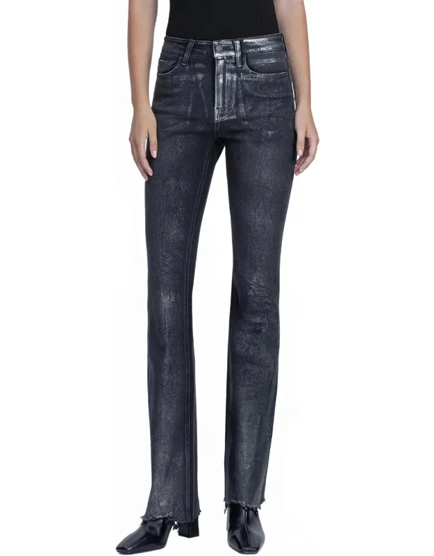 Metallic Coated Bootcut Jeans