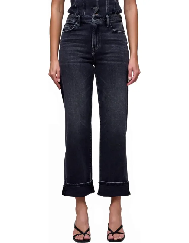 Cuffed Straight Leg Jeans