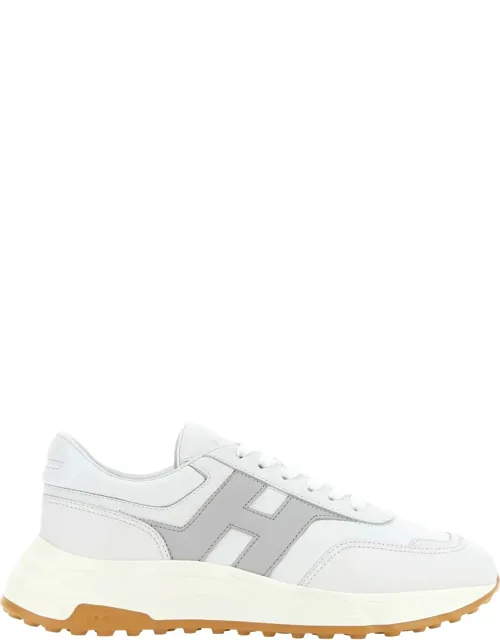 _hyperlight Allacciato H Sneakers With Chunky Off-white Sole And Textured Gum Outsole_