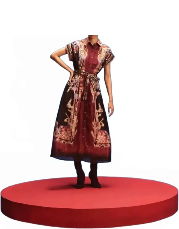 Printed Midi Shirt Dress