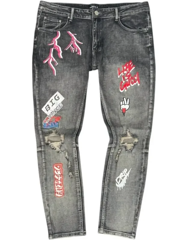 Show Down Graphic Jeans
