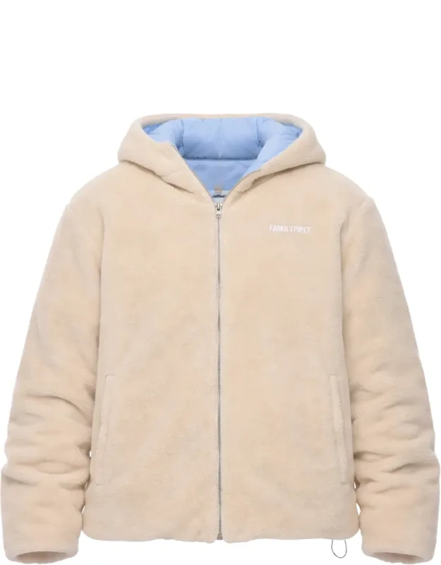 Teddy Bomber Jacket With Hood Zip