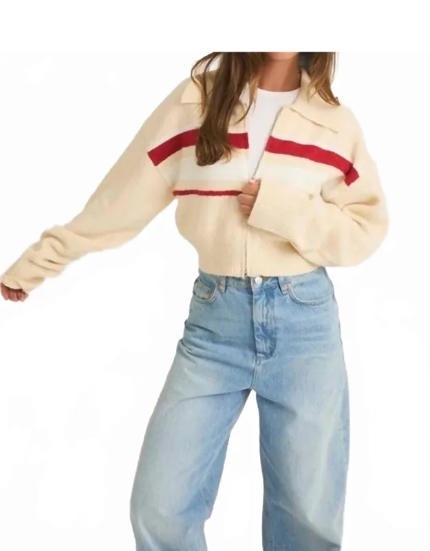 Collared Sweater Crop Jacket
