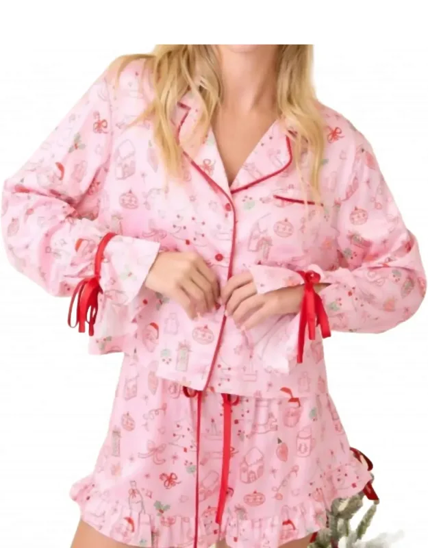Ruffle Christmas Pajama Set