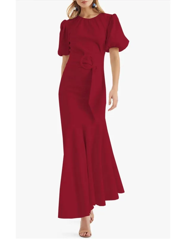Asymmetric Hem Belted Dress