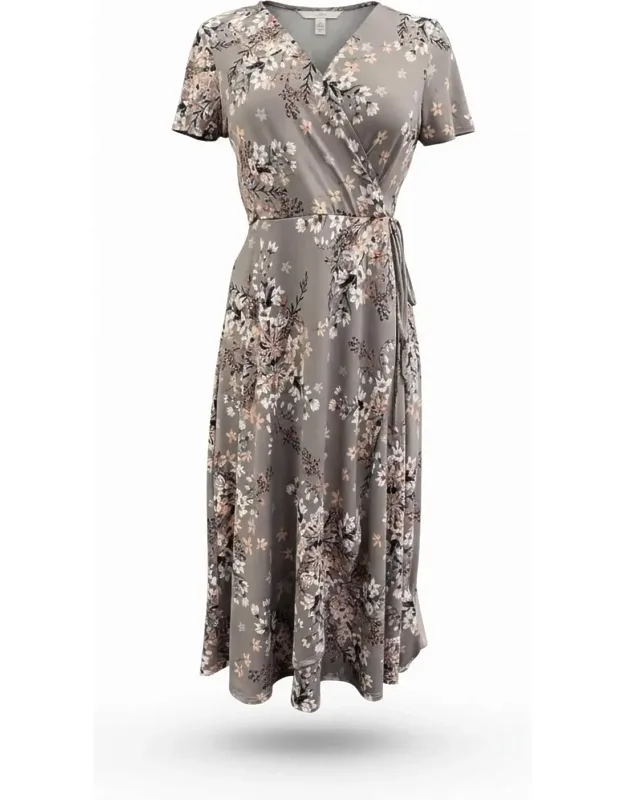 Floral Midi Wrap Dress