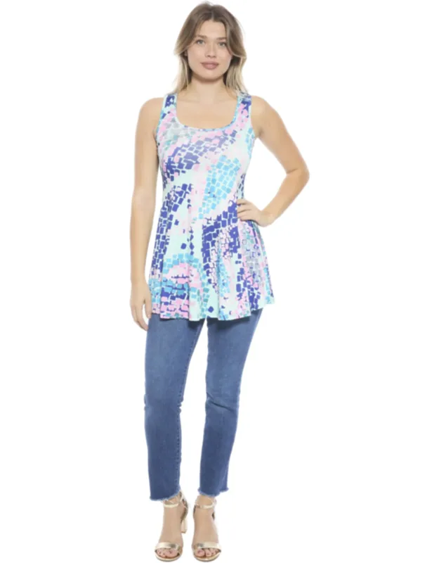 Mosaic Scoop Neck Tunic Tank Top