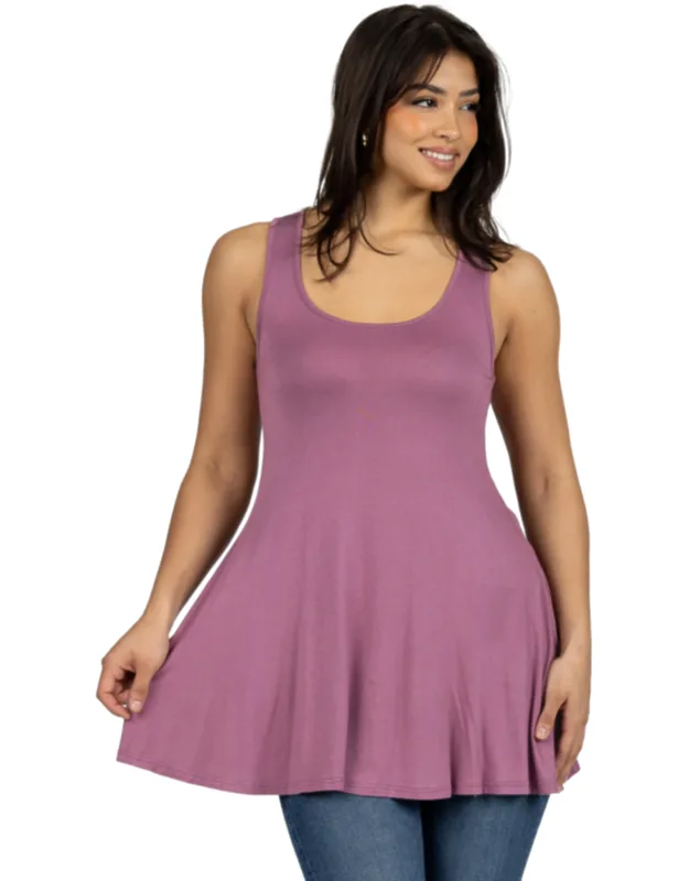 Scoop Neck Sleeveless Tunic Top