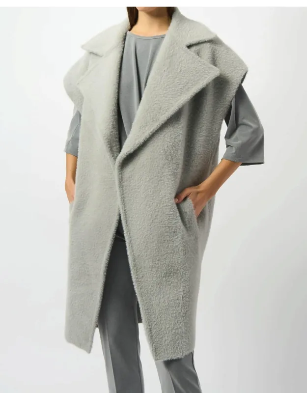Open Front Boxy Sweater Vest