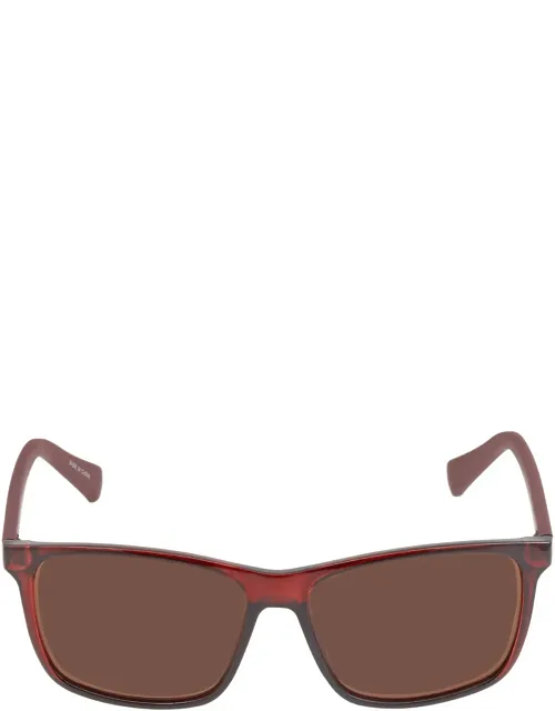 Calvin Klein Brown Rectangular Sunglasses Ck19568s 58 Mm Lens Width, 100% Uv Protection