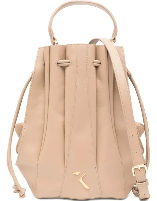Camel Bucket Calfskin Leather Bag
