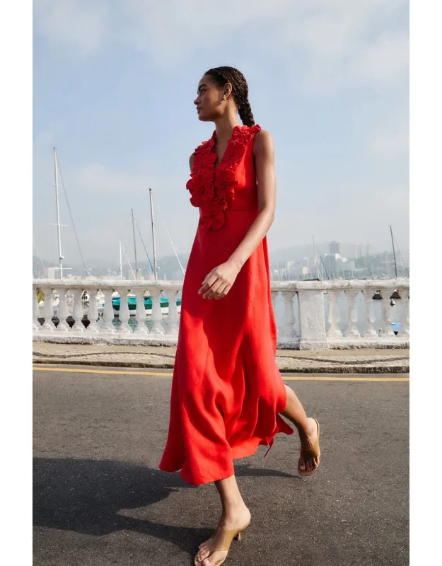 Sleeveless Euroflax Premium Linen Midi Dress