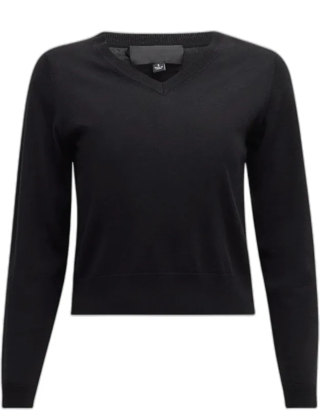 V-neck Crop Wool Sweater