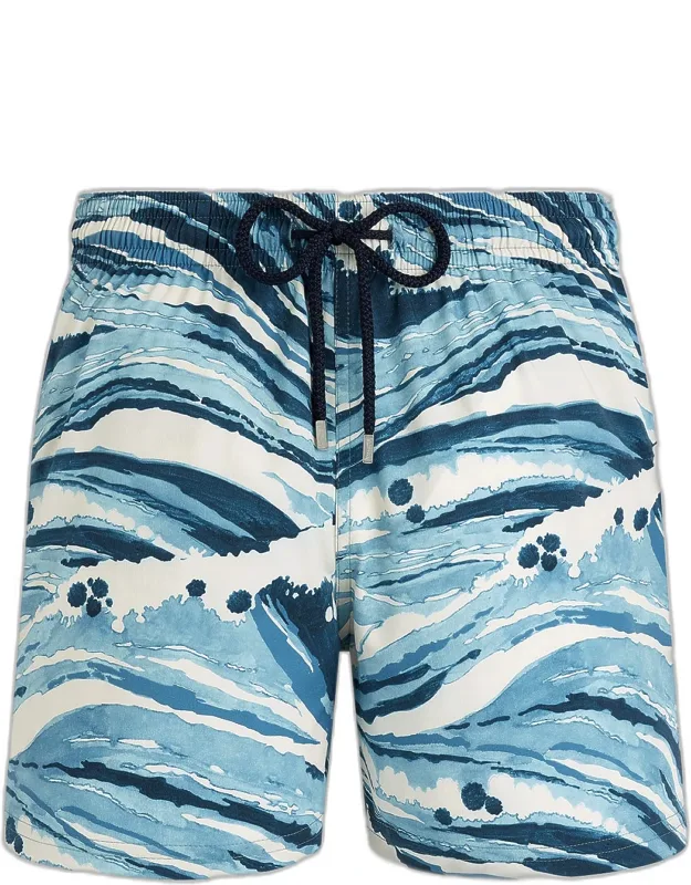 Wave Stripe Swim Trunks