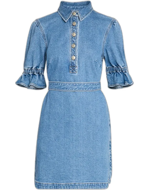 Puff-sleeve Mini Dress