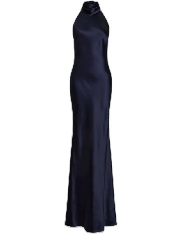 Chilton Stretch Satin Evening Dress