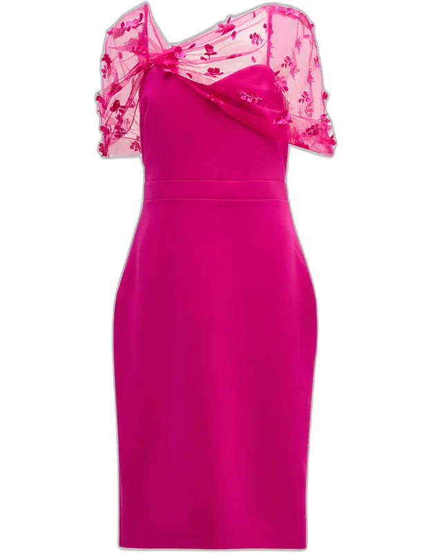 Beaded Shawl Bodycon Midi Dress