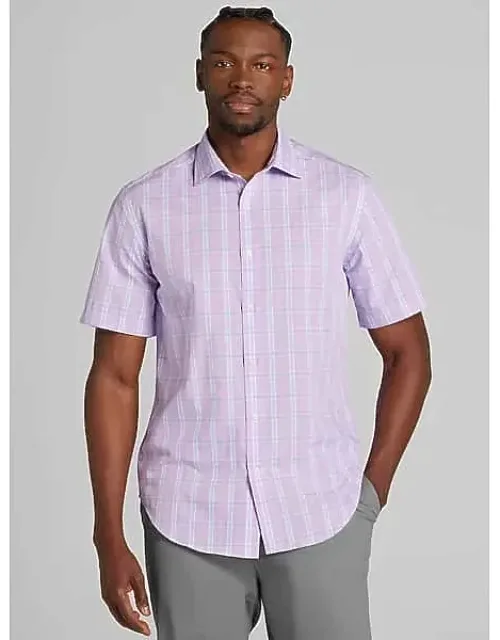 Modern Fit Plaid Woven Button Up Shirt