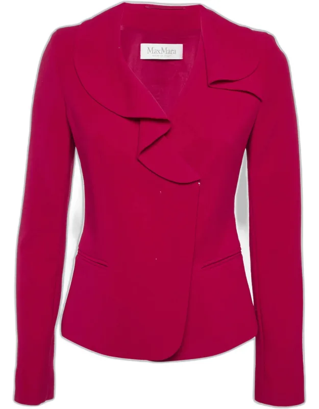 Wool Ruffled Collar Blazer
