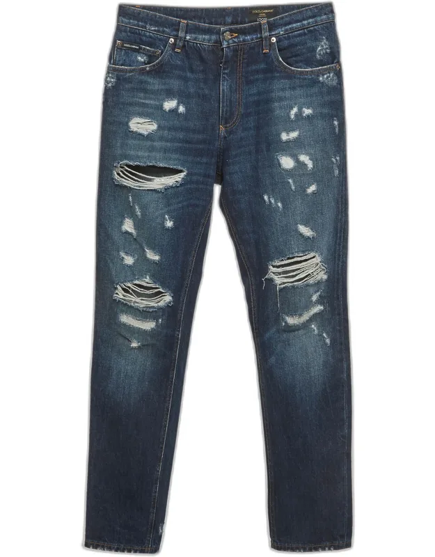 Distressed Denim Loose Fit Jeans