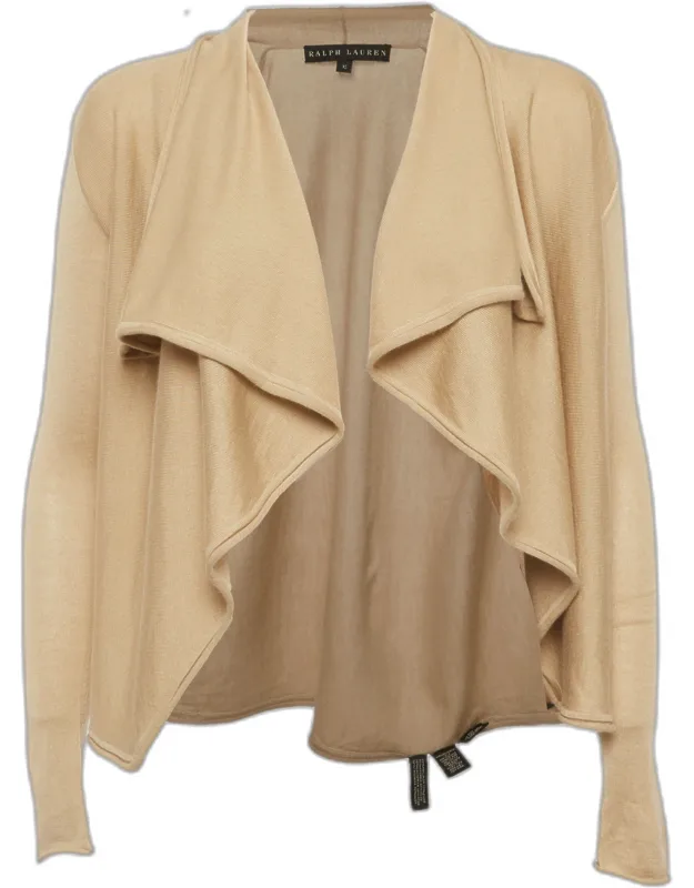 Cashmere Blend Open Front Cardigan