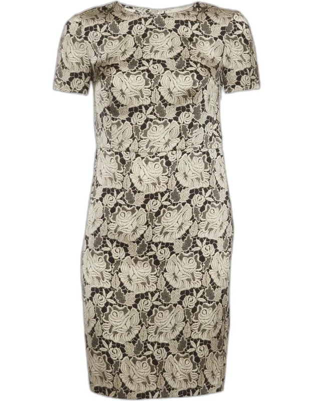 Floral Print Silk Short Dress