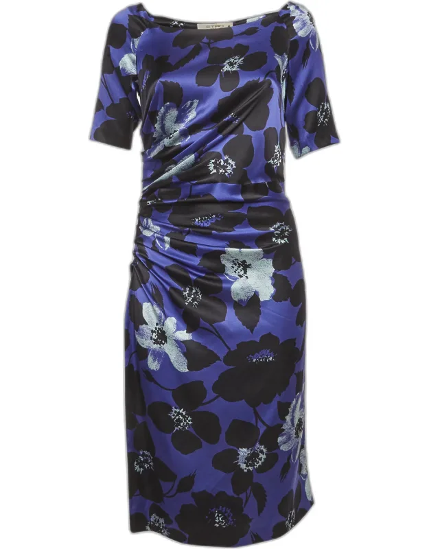 Floral Print Silk Midi Dress