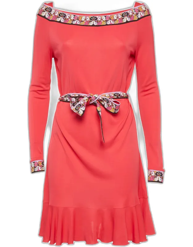 Jersey Belted Mini Dress