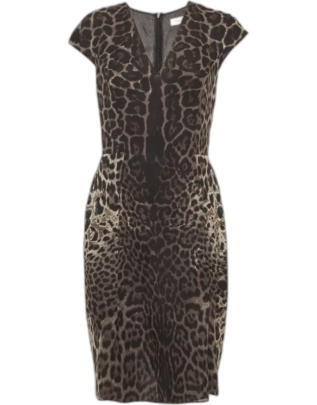 Animal Print Silk Short Dress