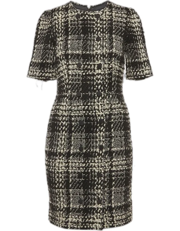 Tweed Wool Blend Short Dress