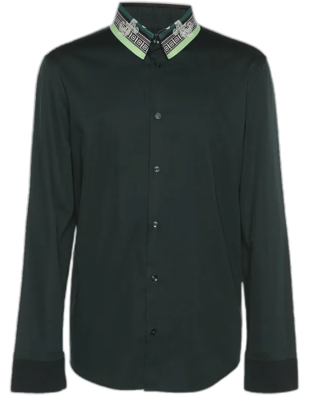 Stretch Cotton Printed Collar Shirt
