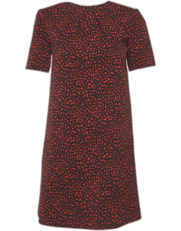 Hearts Print Crepe Mini Dress