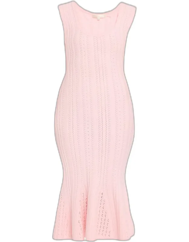 Stretch Pointelle Midi Dress