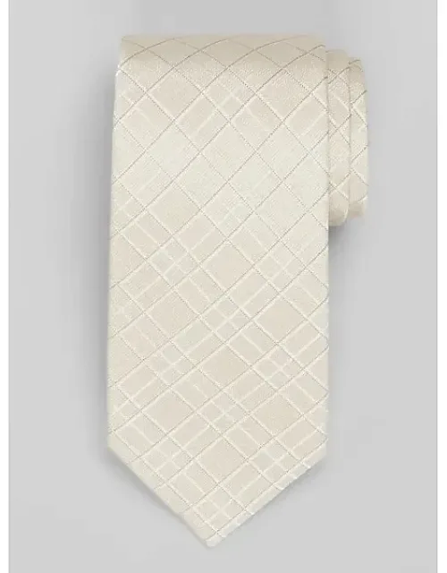 Larson Plaid Tie - Smooth Silk Blend, Dimensional Woven Pattern