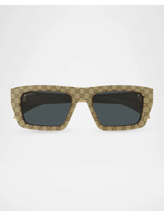 Logo Acetate Rectangle Sunglasses