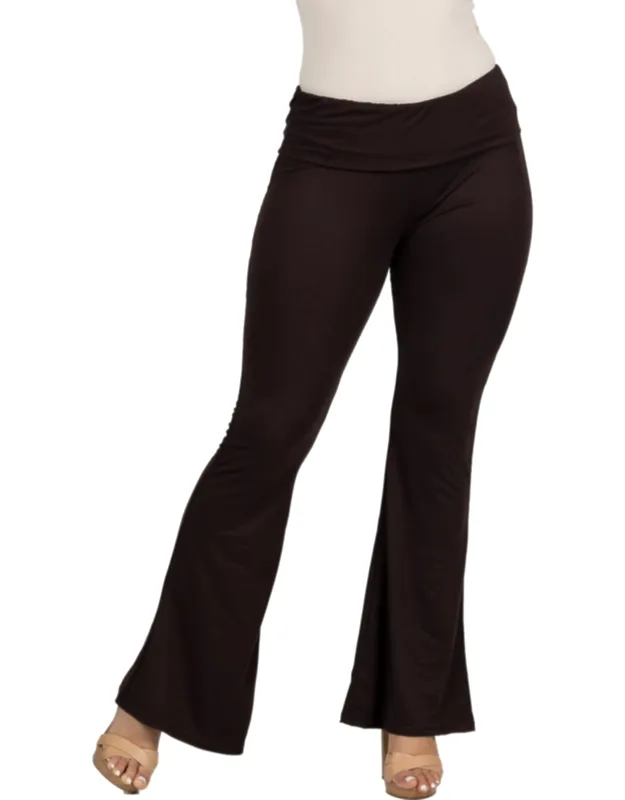 24seven Comfort Apparel Bell Bottom Sweatpants With Flattering Silhouette And Comfortable Stretch Material