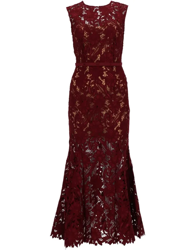 Floral Lace Midi Dress