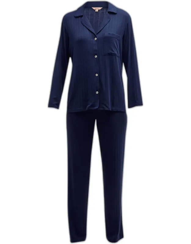 Ribbed Long Pajama Set