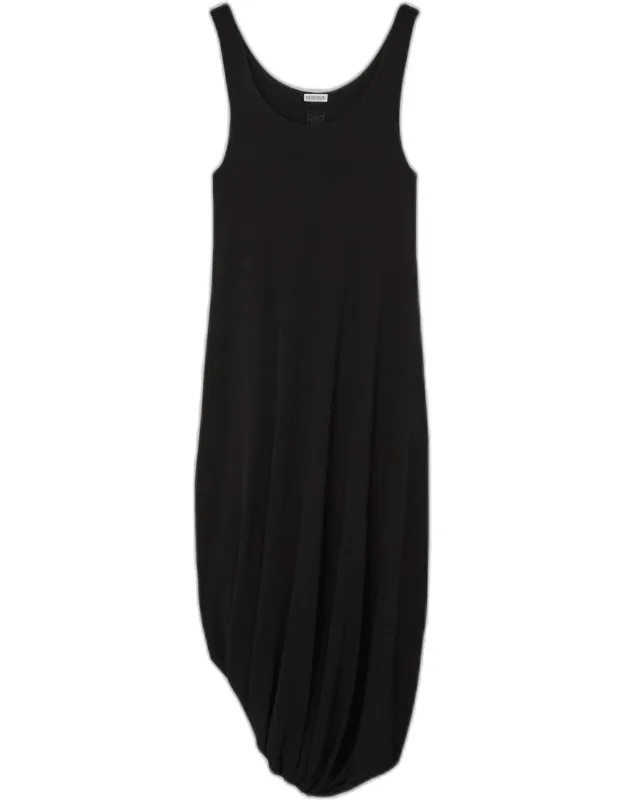 Asymmetric Draped Midi Tank Dress