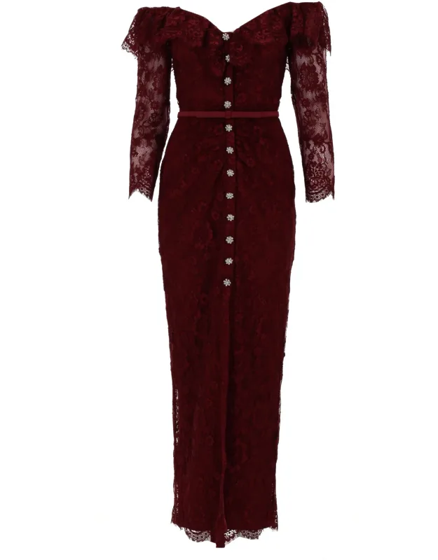Lace Dress With Jewel Buttons