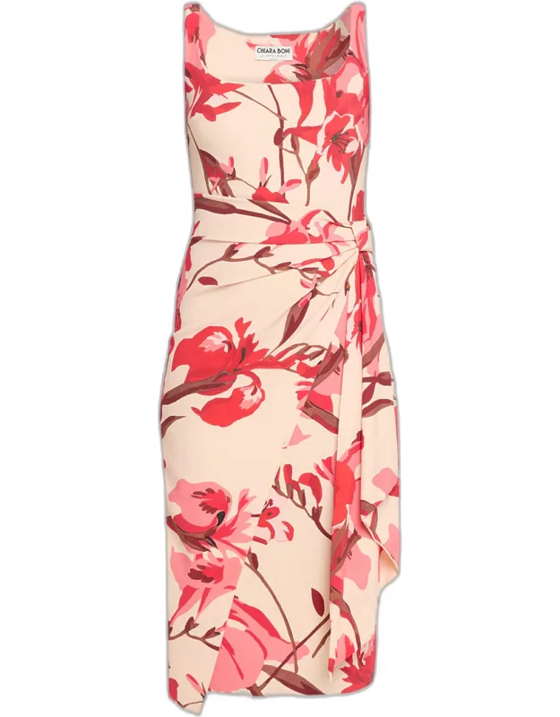 Pleated Floral-print Dress