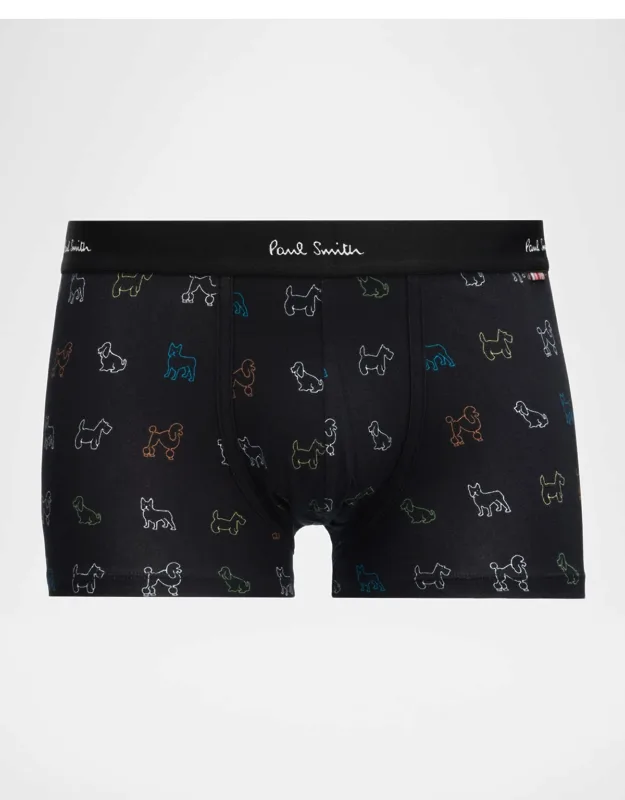 Sketched Dog Outline Print Boxer Briefs