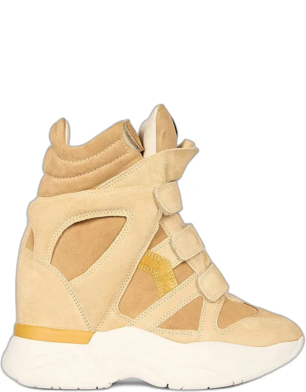 Mixed Leather High-top Sneakers