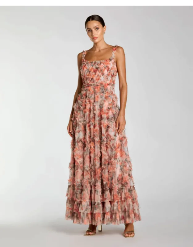 Floral Ruffle Tiered Midi Dress