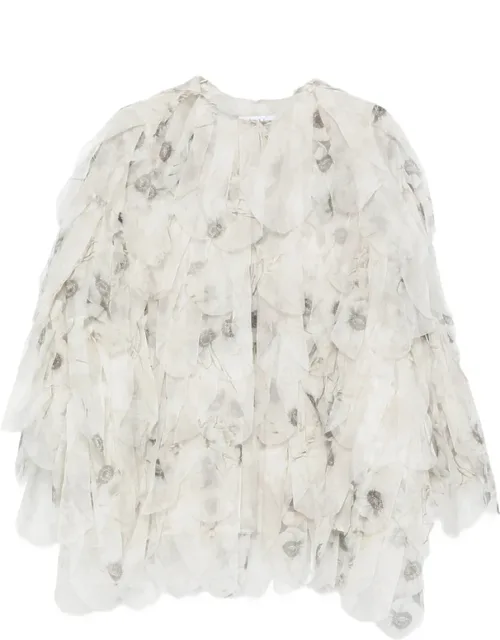Chiffon Floral Ruffled Jacket