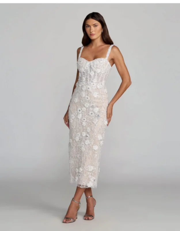 Embellished Lace Sleeveless Midi Dress